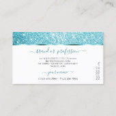 Stijlvol wit Blauwgroen glitter Luminous Stars Ini Visitekaartje (Achterkant)