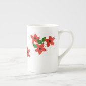 Stijlvol wit bot China Mok Rood Floral design (Rechts)