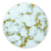 Stijlvol wit en goudmarmer | Aangepast Keramische Knop (Voorkant)