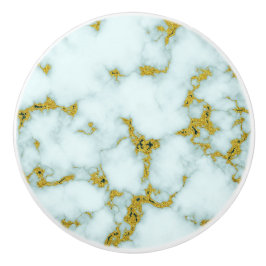 Stijlvol wit en goudmarmer | Aangepast Keramische Knop