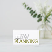 Stijlvol wit en olijfgroen met monogram visitekaartje (Staand voorkant)