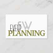 Stijlvol wit en olijfgroen met monogram visitekaartje (Voorkant)