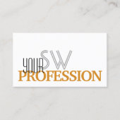 Stijlvol wit en Oranje eenvoudig met monogram Visitekaartje (Voorkant)