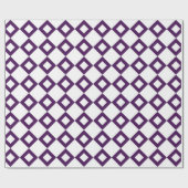 Stijlvol wit en Paarse diamantpatroon Cadeaupapier (Vlak)