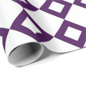 Stijlvol wit en Paarse diamantpatroon Cadeaupapier (Rol Hoek)