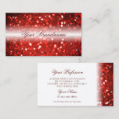 Stijlvol wit en rood glitter Professional Visitekaartje (Voorkant / Achterkant)