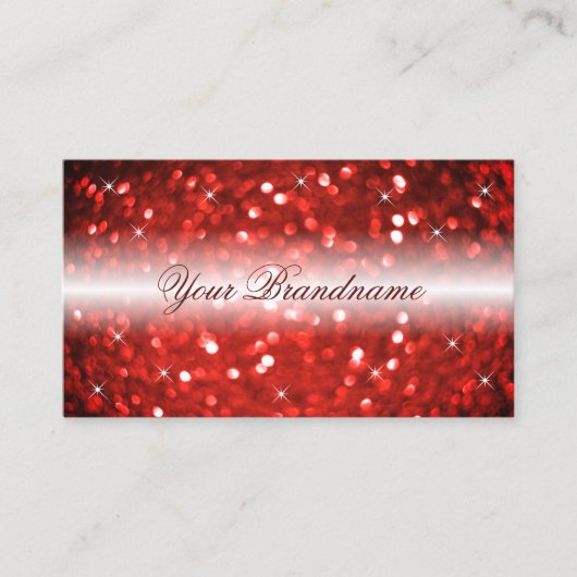 Stijlvol wit en rood glitter Professional Visitekaartje (Voorkant)