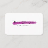 Stijlvol wit en roze penseelstreken Handtekening Visitekaartje (Voorkant)