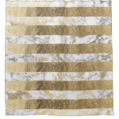 Stijlvol wit faux gouden marmer strepen patroon douchegordijn (Voorkant)