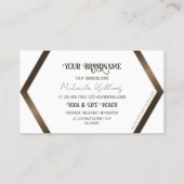 Stijlvol wit Geometric Brown Shimmer met Logo Visitekaartje (Achterkant)