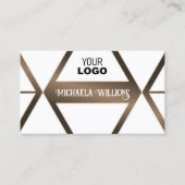Stijlvol wit Geometric Brown Shimmer met Logo Visitekaartje (Voorkant)