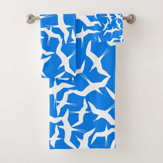 Stijlvol wit gevliespatroon bad handdoek (Insitu)