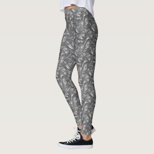 Stijlvol Wit & Grijs Abstract Leggings (Links)