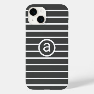 Stijlvol wit-grijs patroon Monochroom Naam Case-Mate iPhone 14 Hoesje