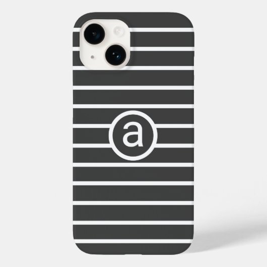 Stijlvol wit-grijs patroon Monochroom Naam Case-Mate iPhone Case (Achterkant)