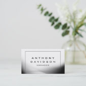 Stijlvol wit grijs rand patroon Visitekaartje (Staand voorkant)