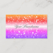 Stijlvol, wit, kleurrijk mousserend glitter modern visitekaartje (Voorkant)