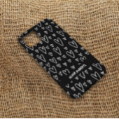 Stijlvol wit krijt harten patroon gepersonaliseerd Case-Mate iPhone case