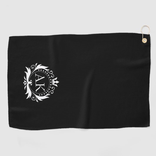 Stijlvol wit luxe Lijst en kroon Golfhanddoek (Horizontaal)