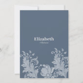 Stijlvol wit mauve blauw bloemenkant Vrijgezellenf Kaart (Achterkant)
