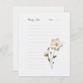 Stijlvol wit met bloemen gevoerd briefpapier (Voorkant / Achterkant)