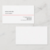 Stijlvol, wit, minimalistisch, eenvoudig visitekaartje (Voorkant / Achterkant)