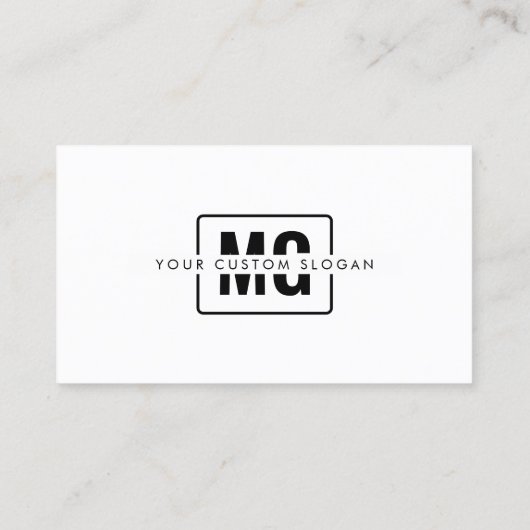 Stijlvol wit monogram persoonlijk merk minimalist visitekaartje (Achterkant)