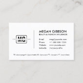 Stijlvol wit monogram persoonlijk merk minimalist visitekaartje (Voorkant)