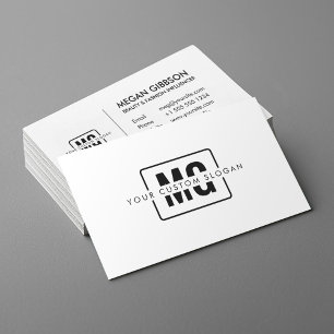 Stijlvol wit monogram persoonlijk merk minimalist visitekaartje