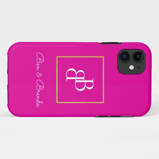 Stijlvol wit Monogrammen Tekstontwerp Case-Mate iPhone Case (Achterkant (horizontaal))