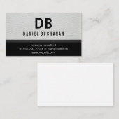 Stijlvol wit namaakleer met monogram visitekaartje (Voorkant / Achterkant)