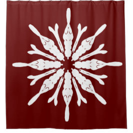 Stijlvol wit patroon op Bourgogne Douchegordijn