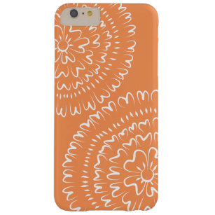 Stijlvol, wit, plat patroon op Oranje Barely There iPhone 6 Plus Hoesje