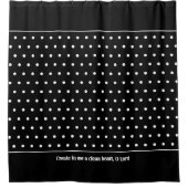 Stijlvol  WIT Polka Dot Zwart Douchegordijn (Voorkant)