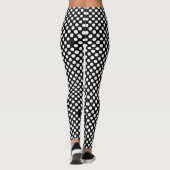 Stijlvol wit polka dots patroon op zwart leggings (Achterkant)