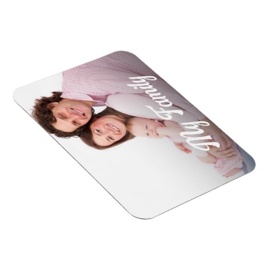 Stijlvol wit retro script, vakantiefoto magneet (Rechterzijde)