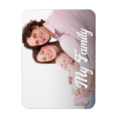 Stijlvol wit retro script, vakantiefoto magneet (Verticaal)