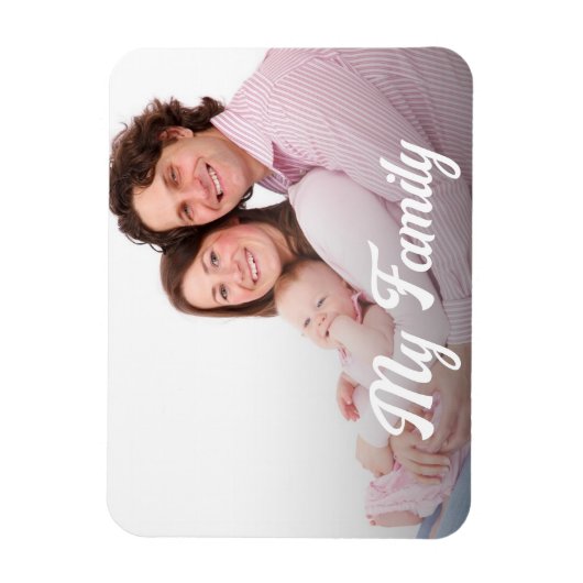 Stijlvol wit retro script, vakantiefoto magneet (Verticaal)