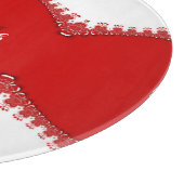 Stijlvol wit rood gezicht personaliseer het thuisd snijplank (Hoek)