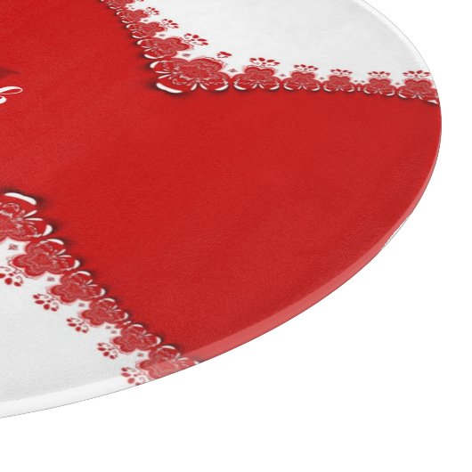 Stijlvol wit rood gezicht personaliseer het thuisd snijplank (Hoek)