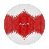 Stijlvol wit rood gezicht personaliseer het thuisd snijplank (Voorkant)