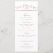 Stijlvol Wit & Roos Gouden Berg Bruiloft Menu (Voorkant)