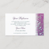 Stijlvol wit roze Blauwgroen mousserend glitter mo Visitekaartje (Achterkant)