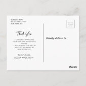 Stijlvol wit script dank u afstuderen briefkaart (Achterkant)