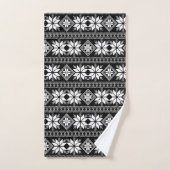 Stijlvol wit sterren vectorpatroon op zwart bad handdoek (Handdoek)