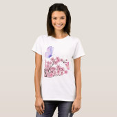 Stijlvol wit T-shirt met Cherry Blossom en Butt (Voorkant volledig)