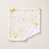 Stijlvol witgoud honingraat bad handdoek (Wasdoekje)