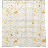 Stijlvol witgoud honingraat douchegordijn (Voorkant)