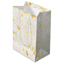Stijlvol witgoud honingraat medium cadeauzakje