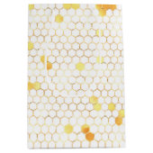 Stijlvol witgoud honingraat medium cadeauzakje (Voorkant)